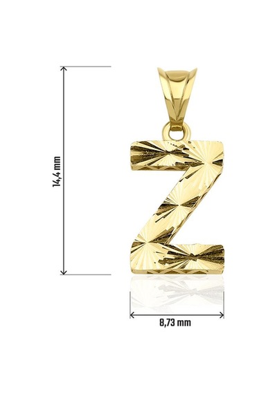 Fiyonk Kuyumculuk 14 Ayar Altın Mini Shine Kolye Ucu Z Harfi 001