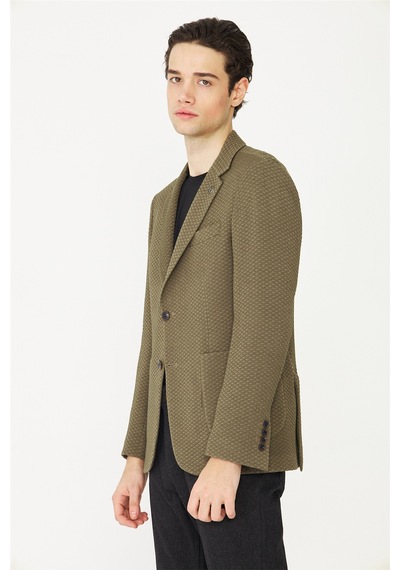 Yeşil Hafif Dokulu Blazer Ceket Yeşil