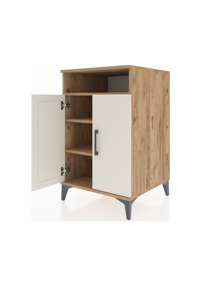 Kronos Komodin 3 Raflı 2 Kapaklı 60x59x96 Çam-aytaşı Çam