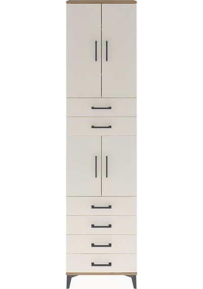 Arges Dolap 4 Raflı 6 Çekmeceli 4 Kapaklı 60x30x243 Çam-aytaşı Çam