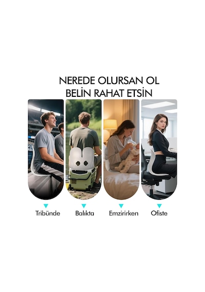 Ergonomik Bel Destekli Oturma Minderi Postür Düzeltici İş Ev Ve Araç Kaymaz Sırt Ve Koltuk Yastığı