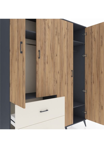 Hyperion Gardrop 4 Raflı 2 Çekmeceli 2 Askılı 176x44x221 Antrasit-çam/aytaşı Çam/aytaşı Hyperion Gardrop 4 Raflı 2 Çekmeceli 2 Askılı 176x44x221 Antrasit-çam/aytaşı Çam/aytaşı