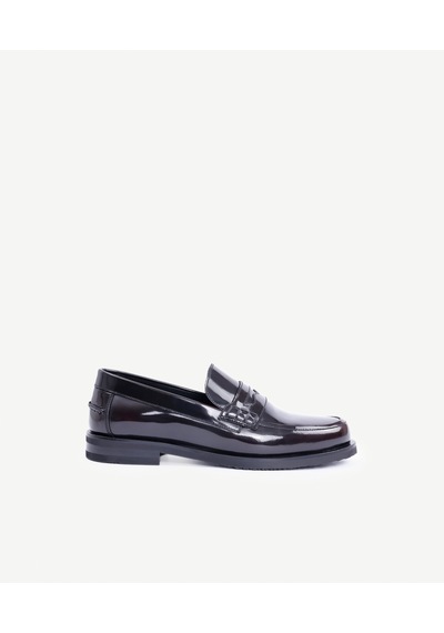 Yargıcı Düz Renk Saraç Detaylı Deri Loafer 25kkay4033x 016 Bordo