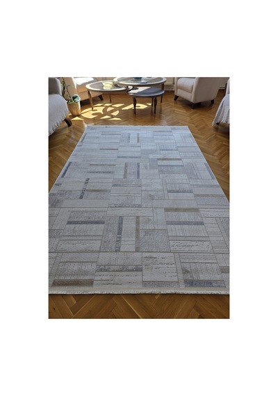Badelya Home London 003 Krem Multi Bambu Akrilik Yumuşak Modern Özel Kesim Salon Koridor Halısı 003-krem/multi