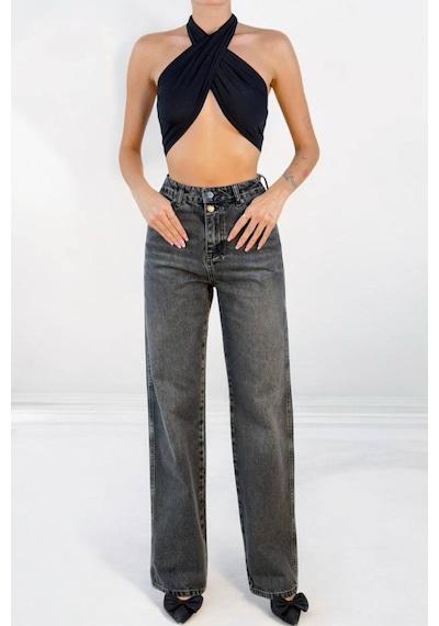 Lacarino 7850 Straıght Kadın Jean Pantolon Onyx Black