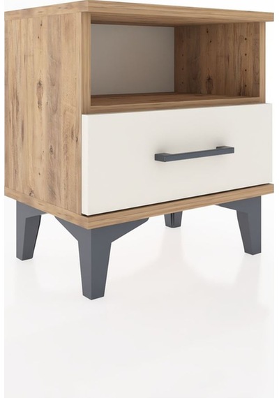 Arges Komodin Tek Raflı Tek Çekmeceli 44x30x48 Çam-aytaşı Çam
