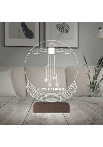 Luvivia Crypto Miner Mining Madenci Kripto Finans 3d Lamba - Masa Gece Lambası Şeffaf