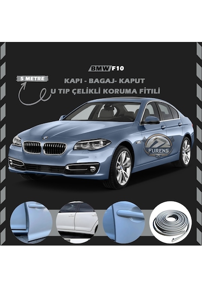 Bmw F10 Oto Araç Kapı Koruma Fitili 5metre Parlak Gri Renk