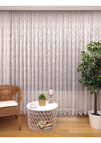 Evdepo Home Kullanıma Hazır Örme Tül Perde (543683267)