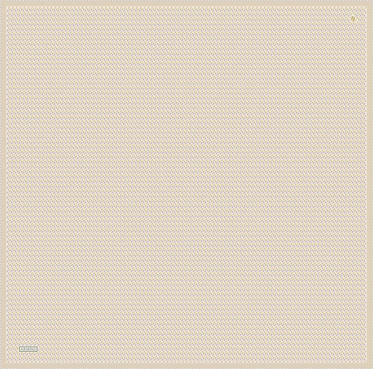 Armine Çiçek Desenli Saf İpek Twill Eşarp 9307d 01 Sarı