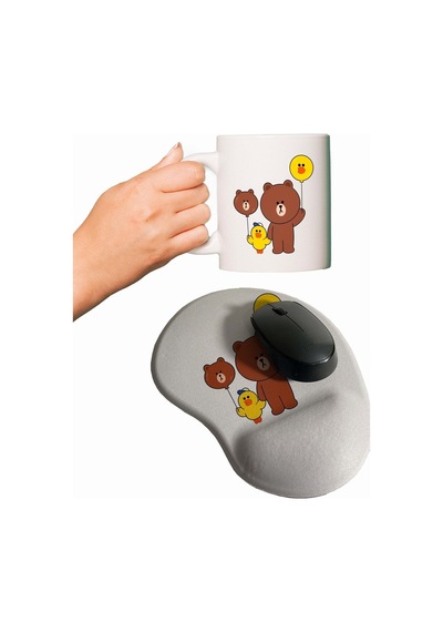 Tavşan Ayıcık Ördek 0032 Baskılı 0032 Baskılı Mouse Pad Kupa Mousepad