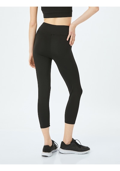 Koton Slim Fit Slogan Baskılı Spor Tayt Siyah 5sak40066nk SiYAH