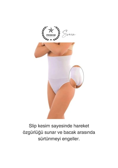 Svein Premium Toparlayıcı Sıkılaştırıcı Kadın Slip Korse Rahat Dikişsiz Saran Günlük İç Çamaşır Beyaz