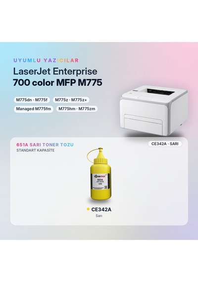 Hp 651a Ce342a Toner Tozu Sarı 435gr / Laserjet Enterprise 700 Color Mfp M775