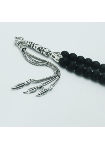 Oniks  Tüy Püsküllü Doğal taş Tespih
