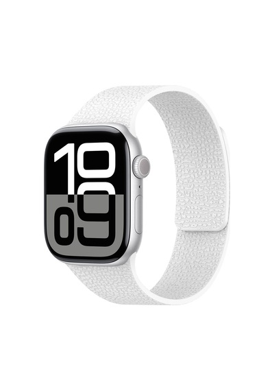 Apple Watch 40mm Uyumlu Kabartma Desenli Silikon Kordon Krd-136 - Siyah - T36711