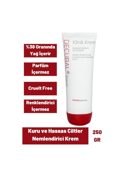 Decubal Basic Kuru Ve Hassas Ciltler Için Klinik Nemlendirici Krem 250 G