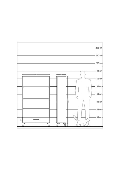 Arges Dolap 4 Raflı Tek Çekmeceli 88x30x163 Çam-aytaşı Çam