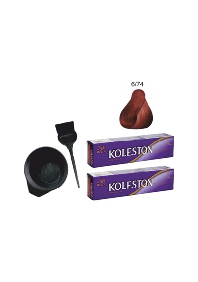 Koleston Saç Boyası 6/74 Teracota 50Ml X2Adet + Boyama Seti
