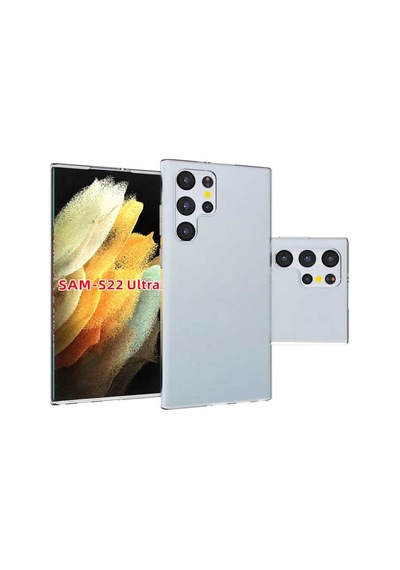 Zore Galaxy Uyumlu S22 Ultra Kılıf Süper Silikon Kapak - Renksiz Renksiz