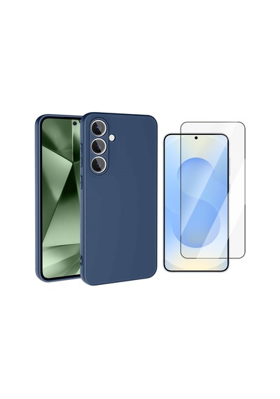 Vendas Samsung Galaxy Uyumlu  A36 Kılıf Zore Mara Lansman Kapak + Temperli Cam Ekran Koruyucu Lacivert