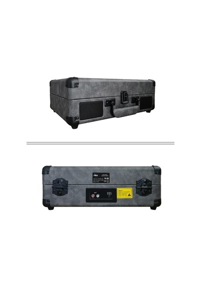 St14012 Retro Pikap - Bluetooth Ve Şarj Özellikli - Özel Dış Kaplama - Tüm Plakları Çalabilme Siyah/gri Deri