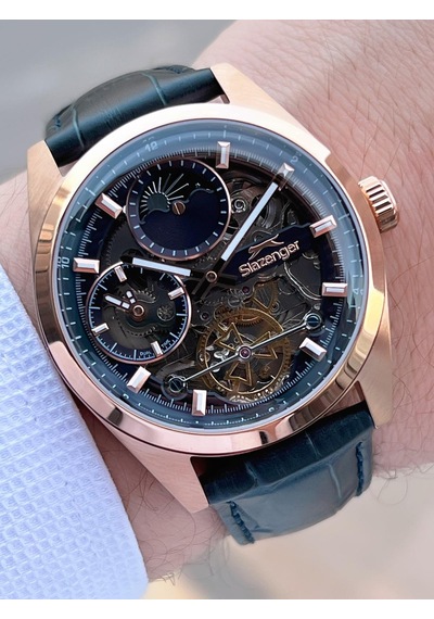 Slazenger Otomatik Seri Mehtap Ve Güneş Kadranlı İtalyan Bileklik Hediyeli Erkek Kol Saat Esl.2559.6 Rose Gold
