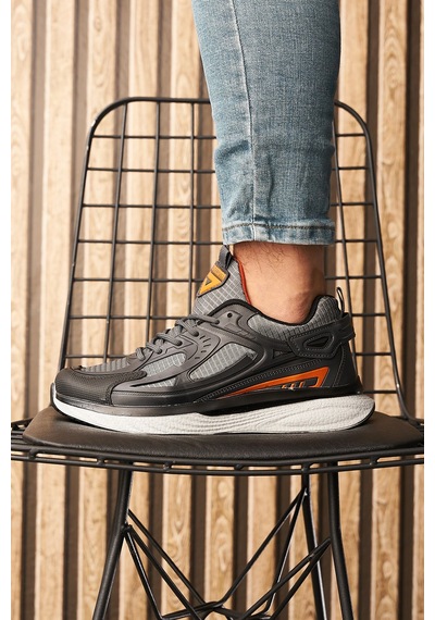 Günlük Erkek Sneaker Fileli Bağcıklı Kalın Tabanlı Rahat Spor Ayakkabı 4267 Füme- Orange- Siyah Günlük Erkek Sneaker Fileli Bağcıklı Kalın Tabanlı Rahat Spor Ayakkabı 4267 Füme- Orange- Siyah