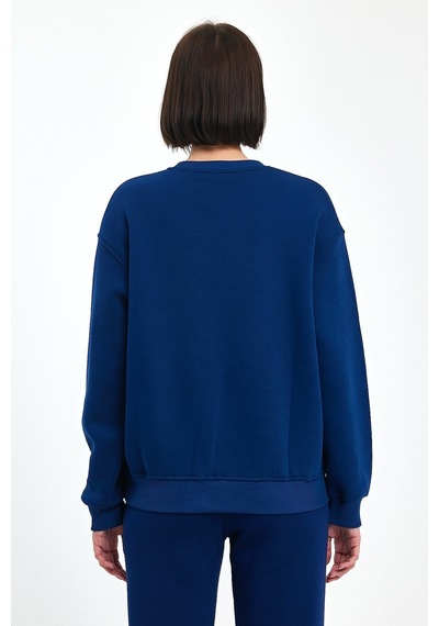Odda Bisiklet Yaka Sweatshirt Lacivert