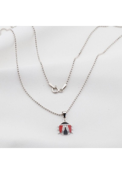 Uğur Böcekli Mine İşli Çocuk Set Gümüş
