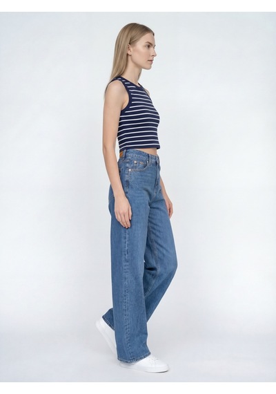 LOFT Wide Leg Regular Fit Kadın Pantolon Lf2037068 Q1.v1 Denim