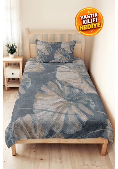 Mavi Yapraklı Botanik Dekoratif Pike Takımı - Bej Gri Tek Kişilik Kapitone Yatak Örtüsü 160x220 Cm Kırçıllı Amber Katmanı Mavi Yapraklı Botanik Dekoratif Pike Takımı - Bej Gri Tek Kişilik Kapitone Yatak Örtüsü 160x220 Cm Kırçıllı Amber Katmanı