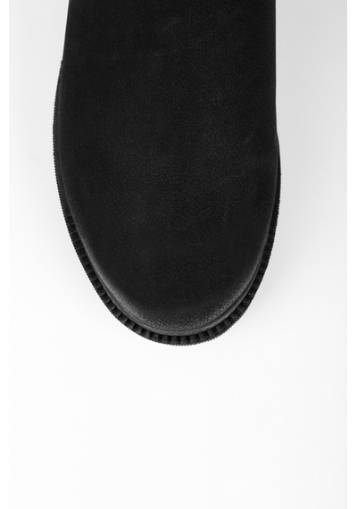 Shoeberry Kadın Raze Siyah Hakiki Deri Nubuk Bot
