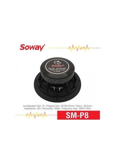 Soway Smp-8 20cm Midrange Kurşun Göbek 400w 180rms Hoparlör 2adet