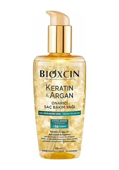 Keratin & Argan Onarıcı Saç Bakım Yağı, 150 Ml, Yıpranmış Ve Hasar Görmüş Saçlar