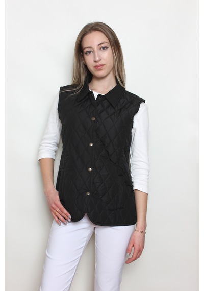 CottonCool Kadın Kapitone Yelek Siyah