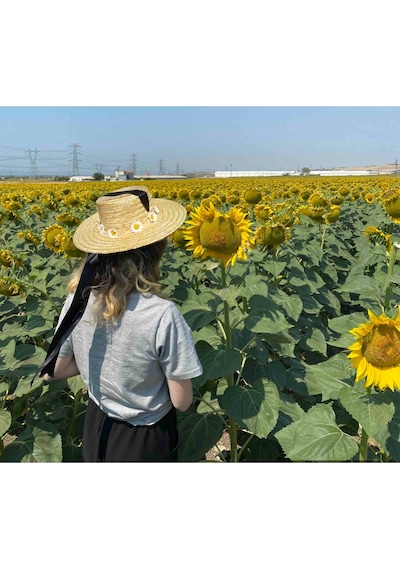 Shopiolog Kadın Hasır Papatya Gondol Bağlamalı Kurdale Siyah