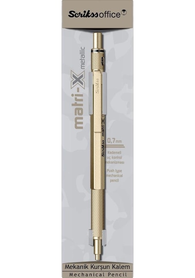 Scrikss Matri-x Versatil 0.7 Mm Metalik Altın Şeffaf Amb.