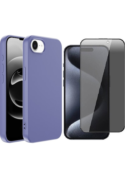 Vendas Apple iPhone Uyumlu  16e Kılıf Zore Mara Lansman Kapak + Hayalet Ekran Koruyucu Lila