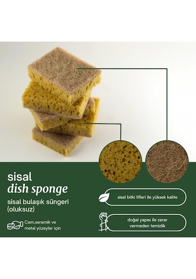 Sisal 5 Li Bulaşık Süngeri Klasik Sb1001