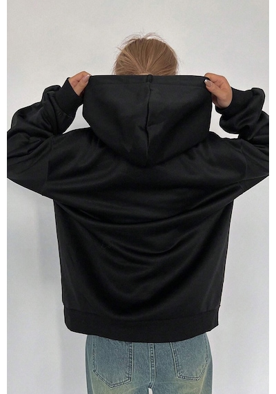 Uyguntarz Unisex Brooklyn Baskılı Bisiklet Yaka Sweatshirt Antrasit