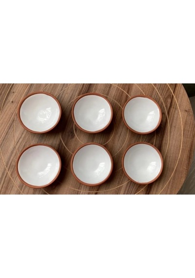 Athstore Beyaz Sosluk Reçellik Çerezlik Lokumluk Kase 6 Lı Set Beyaz