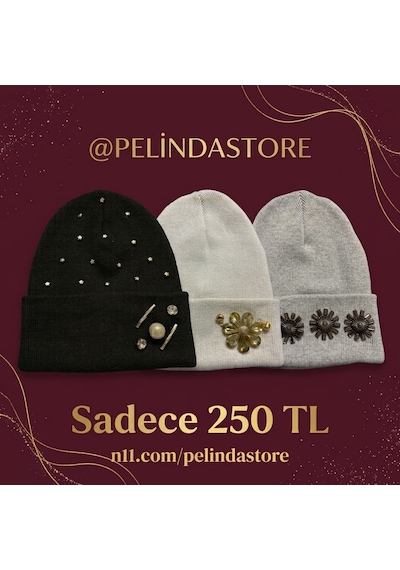 Pelinda Özel Tasarım Bere 063 açık gri
