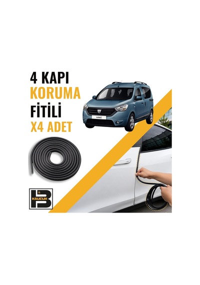 Dacia Dokker Kapı Koruma Fitili-4 Kapı-siyah-bm2195