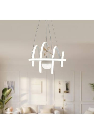 Tt005-ldtpl-by Tt Ayd. Burgu Mat Beyaz Toplu 3 Renk Led Avize Beyaz