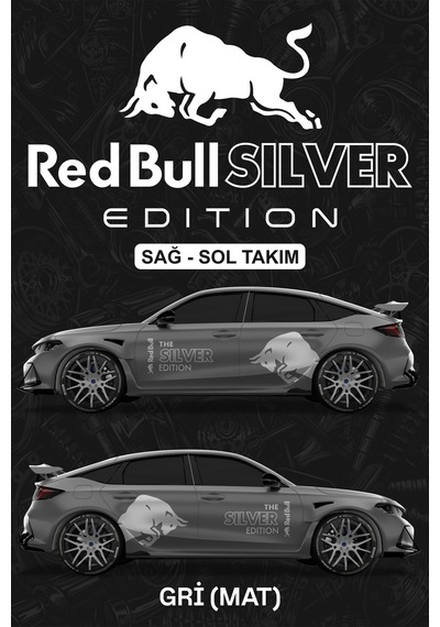 Red Bull Sılver Edıtıon Sticker - Yan Gövde Kaplama Seti Gri Mat - 815068273