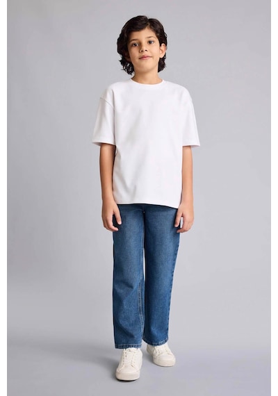 Defacto Wıde Leg Düz Paça Jean Pantolon Erkek Çocuk F8436a826smnm28 Mavi-nm28