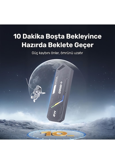 Raxius Dk03 Usb-a/type-c Kablolu Rgb 22x80 M.2 Nvme Taşınabilir Harici Ssd Boş Kutu