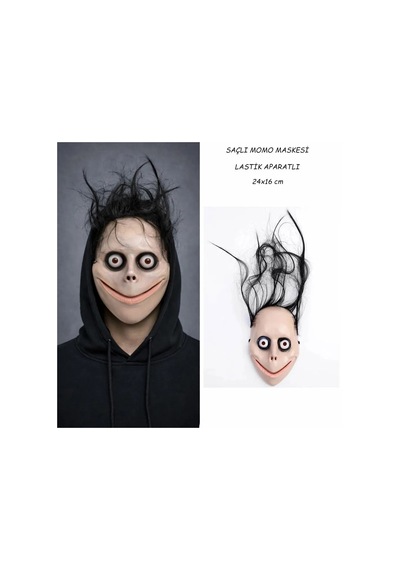 Jenerik Saçlı Momo Korku Maskesi 24x16 Cm Diğer