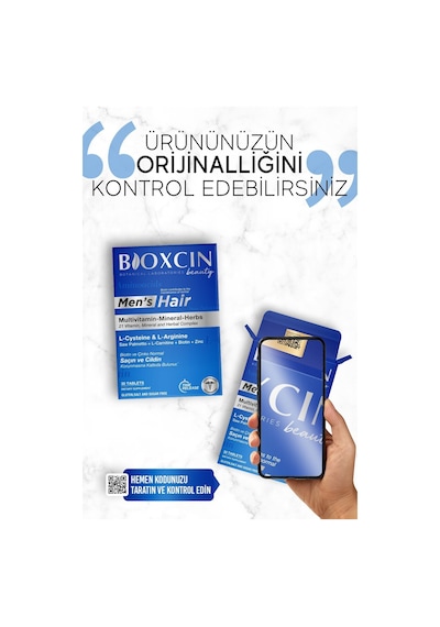 Bioxcin Mens Hair 30 Tablet - L Arginin Biotin Saw Palmetto L Carnitine Çinko L Sistein Keratin Bakır Iyot.